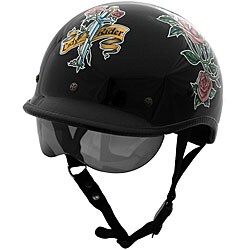 DOT Polo Jockey Black Lady Rider Motorcycle Helmet