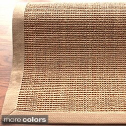 Handmade Alexa Eco Natural Fiber Cotton Border Sisal Rug (5' x 8')