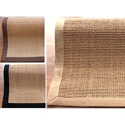Handmade Alexa Eco Natural Fiber Cotton Border Sisal Rug (8' x 10')