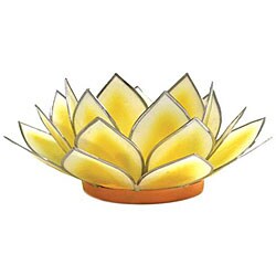 Capiz Shell Dahlia Yellow Lotus Tea Light (Philippines)