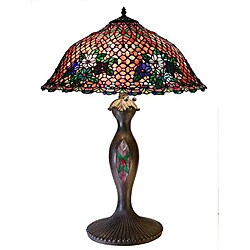 Tiffany-style Sharona Amber Table Lamp