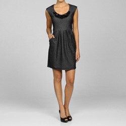 Tiana B. Women's Embellished-neck Denim Knit Dress.