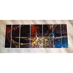 Ash Carl 'Memories' 7-panel Abstract Metal Wall Art