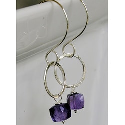 Sterling and Fine Silver Amethyst Earrings