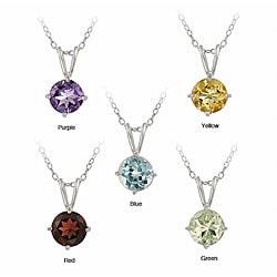 Sterling Silver Round Multi-gemstone Necklaces (Set of 5) | Overstock.com