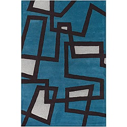 Hand-tufted Mandara Blue Wool Rug (5' x 7'6)