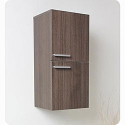 Fresca Grey Oak Bathroom Linen Side Cabinet
