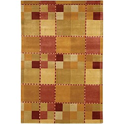 Hand-knotted Garima Multi Geometric Wool Rug (5' x 7'6)