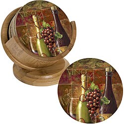 Thirstystone 'Classic Vino' Sandstone Coasters and Holder (Set of 4)