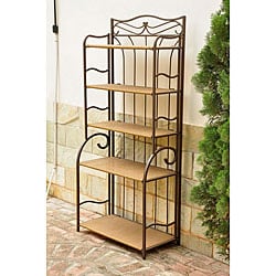 Valencia Brown Resin Wicker/ Steel 5-tier Shelf