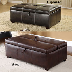 Kaya Dark Espresso Bicast Leather Ottoman/ Sleeper