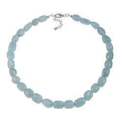 Sterling Silver Handmade Aquamarine Bead Necklace