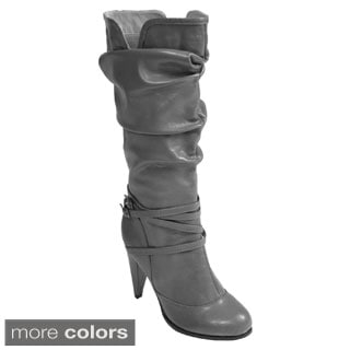 Journee Collection Women's 'Martha-2' Strappy High Heel Slouchy Boot
