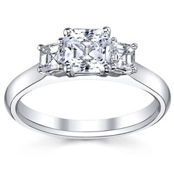 14k White Gold 1 1/2ct TDW Diamond 3-stone Engagement Ring (H-I, VS1-VS2)