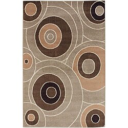 Taupe Napier Abstract Rug (4'11 x 7'6)