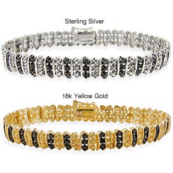 Sterling Silver Black Diamond Accent Tennis Bracelet