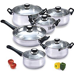 Stainless Steel 12-piece Cookware Set