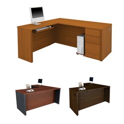 Bestar Prestige L-shaped Desk with Pedestal