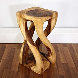 Hand-carved Wooden Vine Twist Stool (Thailand)