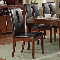 Lancaster Open Back Dark Brown Upholstered Dining Chair (Set of 2)