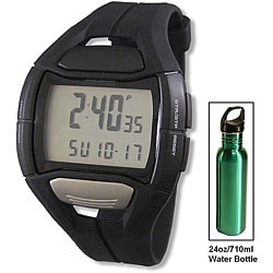 Spulse SMH1108O Unisex Digital Heart Rate Watch and 24oz/710ml Water Bottle