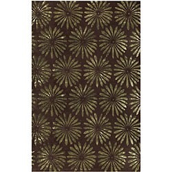 Tufted Florti Gianti Greeen Wool and Silk Rug (5' x 8')