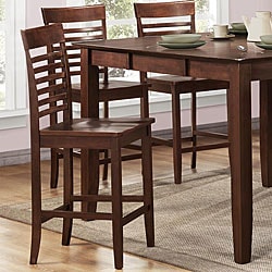 ETHAN HOME Moulins Asian Wood Dark Brown Chairs (Set of 2)