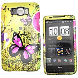 HTC HD2 Yellow Butterfly Snap-on Protective Case 