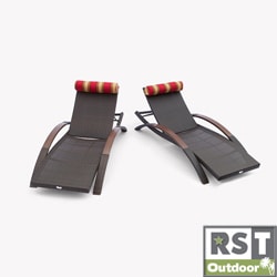 Cantina Arc Outdoor Espresso Rattan Chaise Loungers (Set of 2)