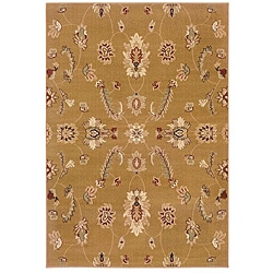 Indoor Gold Floral Rug (9' x 13')