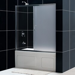 DreamLine Infinity 60-inch Frosted Glass Tub Sliding Shower Door