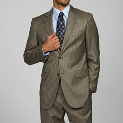 Giorgio Fiorelli Men's Light Olive Pinstripe 2-button Suit