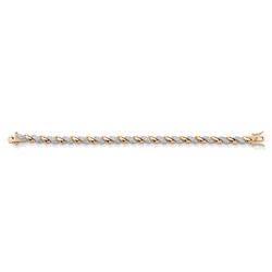 18k Gold over Sterling Silver 1/10ct TDW Diamond Wave Bracelet (I-J, I3)