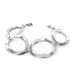 Stainless Steel Oval Cut-out Bracelet