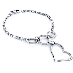 Stainless Steel Heart-shaped Charm Bracelet