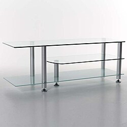 Silver 'Rocket' Glass Entertainment Unit