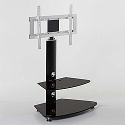 Black 'Sonic' Glass Flat Screen Mount Entertainment Unit