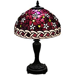 Tiffany-style Petite Purple Star Table Lamp