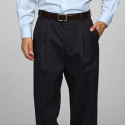 Austin Reed Men's Pleated Navy Satin Twill Reflex Pants