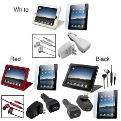 Black Leather 5-piece Combo Kit for Apple iPad