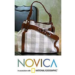 Leather and Cotton 'Just My Size' Handbag (Guatemala)