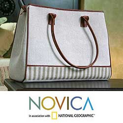 Leather and Cotton 'Casual Flair' Handbag (Guatemala)