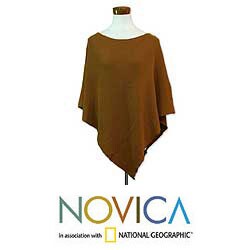 Women's Cotton 'Cocoa Grace' Poncho (Guatemala)