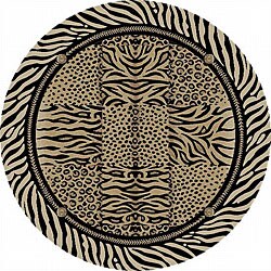  Bathroom Rugs on Symbol Animal Print Rug  5 3 Round    Overstock Com