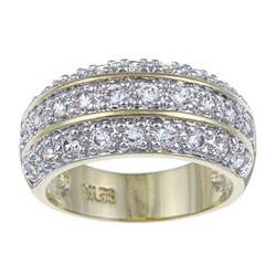 Ultimate CZ 14k Two-tone Gold Overlay Cubic Zirconia Ring