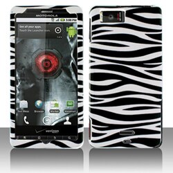 Motorola Droid X MB810 Black/ White Zebra Snap-on Protective Case Cover