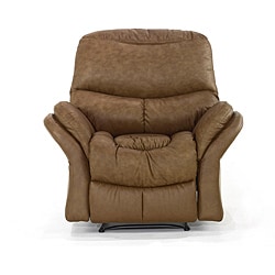 Contemporary Leather-match Whiskey Recliner Chair