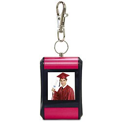 Red Rounded Digital Photo Keychain