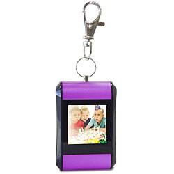 Purple Rounded Digital Photo Keychain