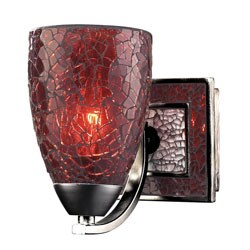 Indoor 1-light Silver/ Red Crackle Wall Sconce.